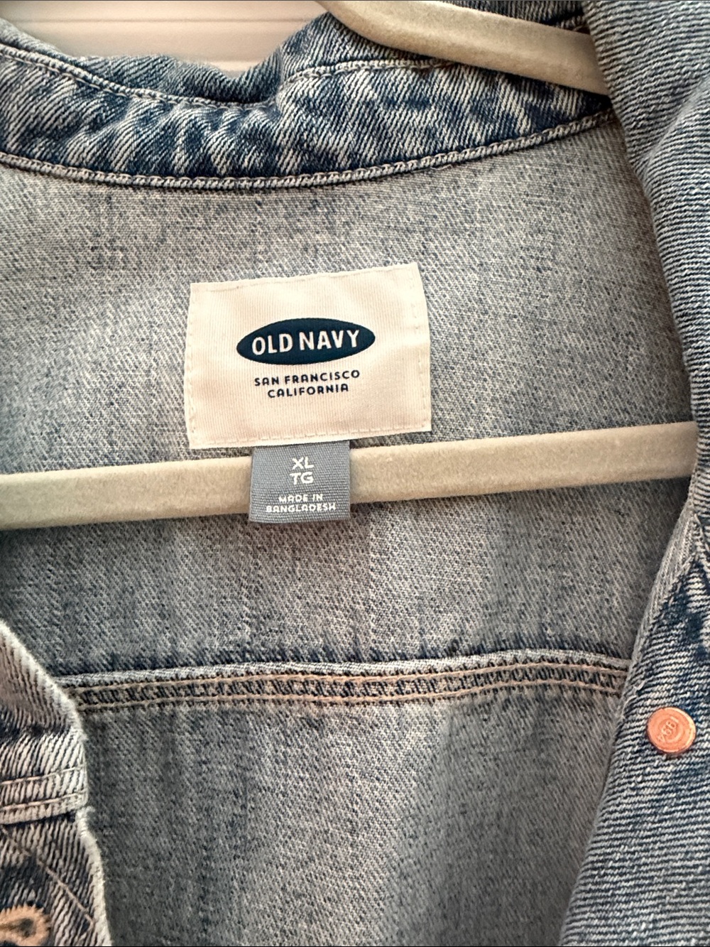 Old Navy Light Blue Distressed Denim Jacket - Picture 2 of 3